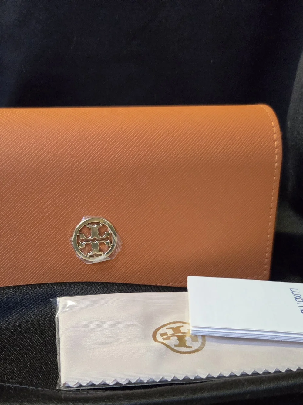 Tory Burch Orange Glasses Case With Logo
